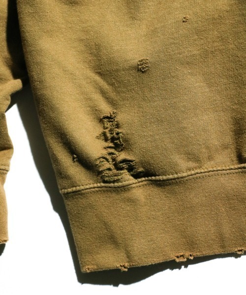 THRIFTY LOOK(スリフティールック)の「THRIFTY LOOK/スリフティールック WORN-OUT BAND HOODIE 'NIRVANA' ダメージバンドフーディ ニルヴァーナ(パーカー・メンズ・グリーン/ブラウン・XX-LARGE)」の12枚目の写真