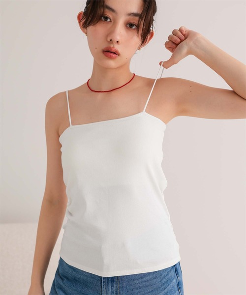 miette（ミエット）の「接触冷感カップ付きキャミソール（キャミソール・レディース・オフホワイト/グレー/ライトベージュ/ブラック・FREE）」の2枚目の写真