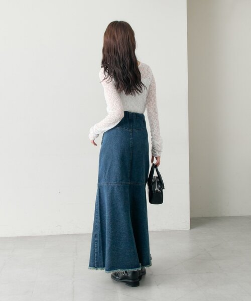 mystic(ミスティック)の「デニム切替マーメイドスカート(デニムスカート・レディース・ブルー/ネイビー・2/1)」の13枚目の写真