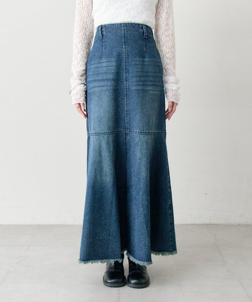 mystic(ミスティック)の「デニム切替マーメイドスカート(デニムスカート・レディース・ブルー/ネイビー・2/1)」の15枚目の写真