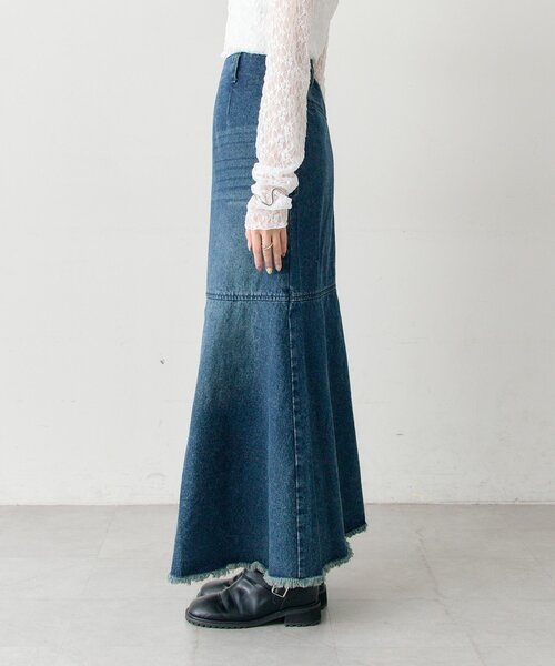 mystic(ミスティック)の「デニム切替マーメイドスカート(デニムスカート・レディース・ブルー/ネイビー・2/1)」の16枚目の写真