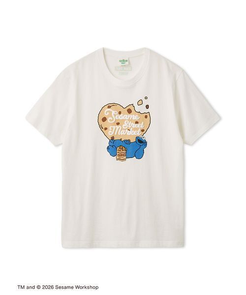 SESAME STREET(セサミストリート)の「【BIG HUGS,BIG HEARTS】【UNISEX】発砲プリントTシャツ(Tシャツ/カットソー・レディース・ピンク/レッド/ブルー・M/L)」の1枚目の写真