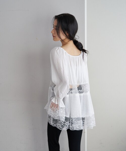 SHENERY（シーナリー）の「レースチュニックブラウス（シャツ/ブラウス・レディース・オフホワイト・FREE）」の7枚目の写真