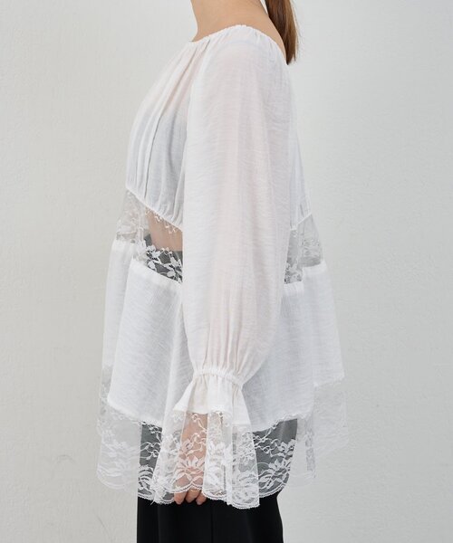 SHENERY（シーナリー）の「レースチュニックブラウス（シャツ/ブラウス・レディース・オフホワイト・FREE）」の14枚目の写真