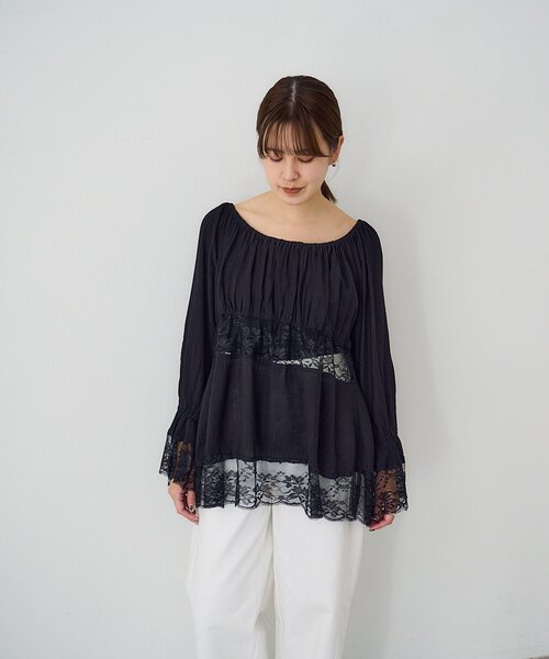 SHENERY(シーナリー)の「レースチュニックブラウス(シャツ/ブラウス・レディース・オフホワイト/ブラック・FREE)」の21枚目の写真