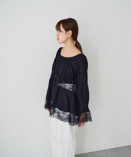 SHENERY(シーナリー)の「レースチュニックブラウス(シャツ/ブラウス・レディース・オフホワイト/ブラック・FREE)」の22枚目の写真