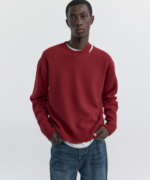 WINDER（ワインダー）の「SLIT YAK SWEATER - RED（ニット/セーター）」