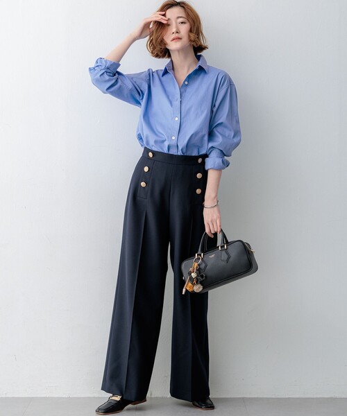 23区（ニジュウサンク）の「CANCLINI シャーティング ベーシックシャツ（シャツ/ブラウス・レディース・ブルー系/ホワイト系/イエロー系その他/サックスブルー系/ピンク系その他・38/36/40）」の11枚目の写真