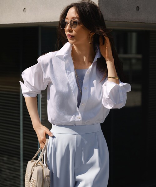 23区（ニジュウサンク）の「CANCLINI シャーティング ベーシックシャツ（シャツ/ブラウス・レディース・ブルー系/ホワイト系/イエロー系その他/サックスブルー系/ピンク系その他・38/36/40）」の18枚目の写真