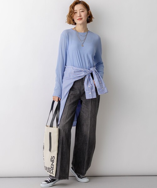 23区(ニジュウサンク)の「CANCLINI シャーティング ベーシックシャツ(シャツ/ブラウス・レディース・ブルー系/ホワイト系/イエロー系その他/サックスブルー系/ピンク系その他・38/36/40)」の15枚目の写真