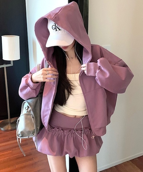 セール】【セットアップ】スウェットダブルジップパーカー×バルーン