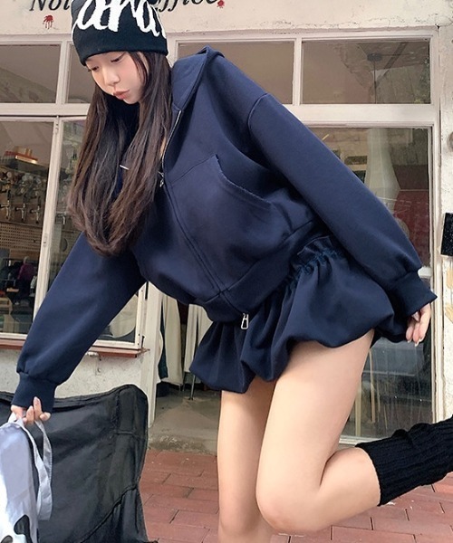 セール】【セットアップ】スウェットダブルジップパーカー×バルーン