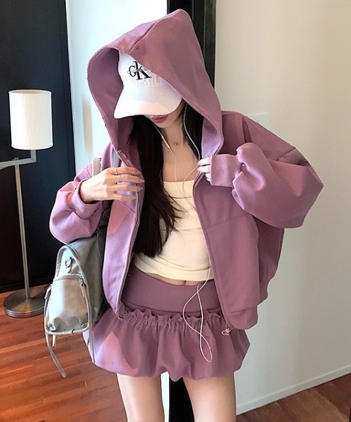 セール】【セットアップ】スウェットダブルジップパーカー×バルーン