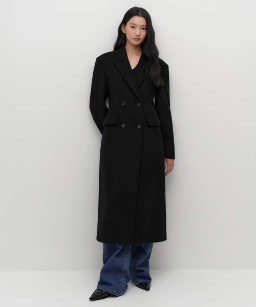 セール】ウィメンズカシミヤブレンドシンチドダブルロングコート