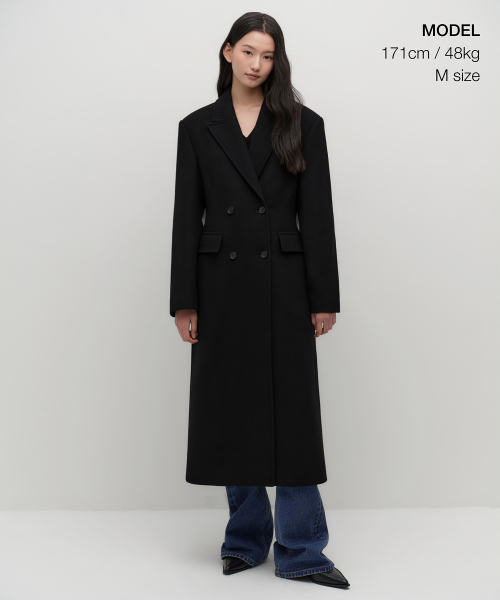 セール】ウィメンズカシミヤブレンドシンチドダブルロングコート