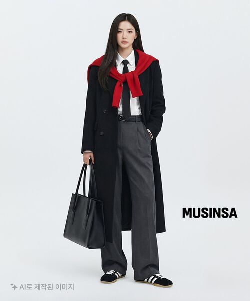 MUSINSA STANDARD WOMAN（ムシンサスタンダードウーマン）の「ウィメンズカシミヤブレンドシンチドダブルロングコート[ブラック]（チェスターコート・レディース・その他・SMALL/MEDIUM/LARGE/X-SMALL）」の11枚目の写真