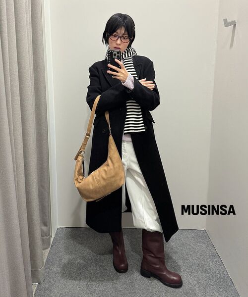 MUSINSA STANDARD WOMAN（ムシンサスタンダードウーマン）の「ウィメンズカシミヤブレンドシンチドダブルロングコート[ブラック]（チェスターコート・レディース・その他・SMALL/MEDIUM/LARGE/X-SMALL）」の12枚目の写真