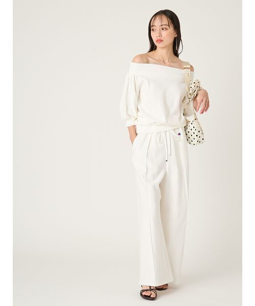 FRAY I.D（フレイアイディー）の「【FRAY I.D｜Champion】リバースウィーブタックワイドパンツ（その他パンツ・レディース・ピンク/ネイビー/オフホワイト・F）」の15枚目の写真