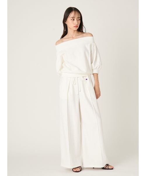 FRAY I.D（フレイアイディー）の「【FRAY I.D｜Champion】リバースウィーブタックワイドパンツ（その他パンツ・レディース・ピンク/ネイビー/オフホワイト・F）」の17枚目の写真