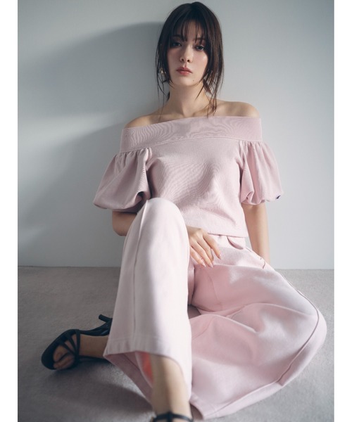 FRAY I.D（フレイアイディー）の「【FRAY I.D｜Champion】リバースウィーブタックワイドパンツ（その他パンツ・レディース・ピンク/ネイビー/オフホワイト・F）」の3枚目の写真