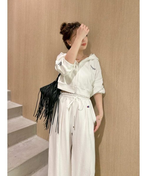 FRAY I.D（フレイアイディー）の「【FRAY I.D｜Champion】リバースウィーブタックワイドパンツ（その他パンツ・レディース・ピンク/ネイビー/オフホワイト・F）」の22枚目の写真