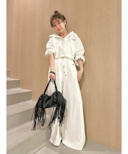 FRAY I.D（フレイアイディー）の「【FRAY I.D｜Champion】リバースウィーブタックワイドパンツ（その他パンツ・レディース・ピンク/ネイビー/オフホワイト・F）」の21枚目の写真