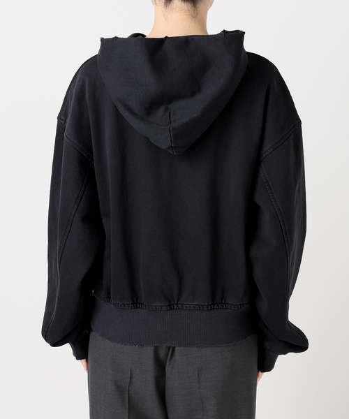 CITYSHOP（シティーショップ）の「《追加》V/O ZIP-UP HOODIE：パーカー（スウェット・レディース・ブラック/ベージュ・FREE）」の9枚目の写真