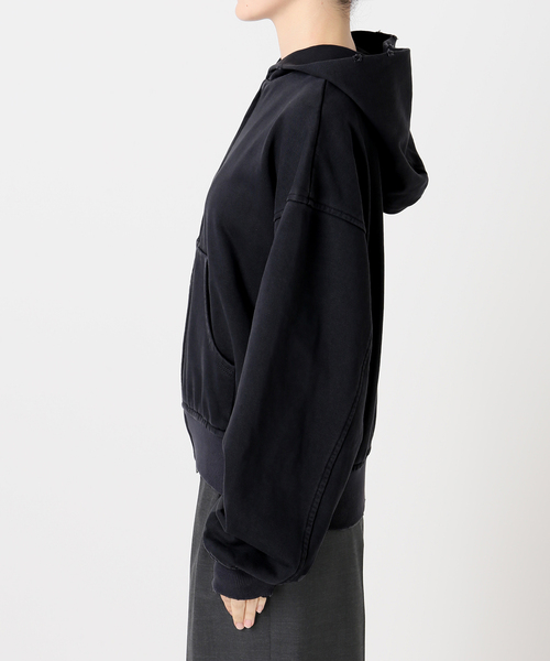 CITYSHOP（シティーショップ）の「《追加》V/O ZIP-UP HOODIE：パーカー（スウェット・レディース・ブラック/ベージュ・FREE）」の10枚目の写真