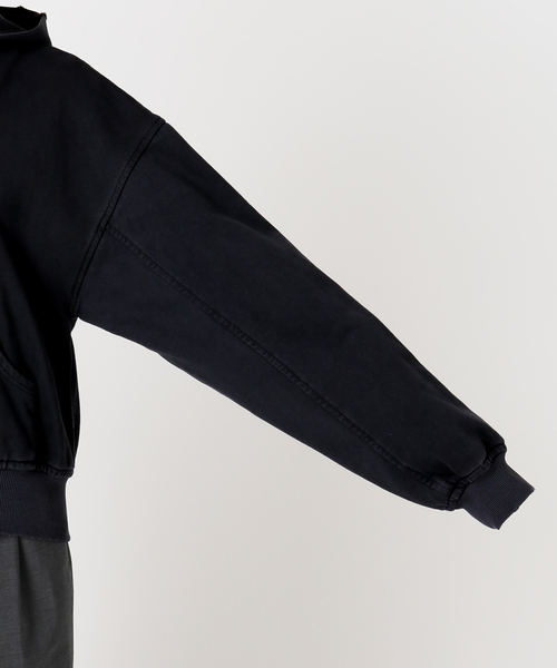 CITYSHOP（シティーショップ）の「《追加》V/O ZIP-UP HOODIE：パーカー（スウェット・レディース・ブラック/ベージュ・FREE）」の11枚目の写真