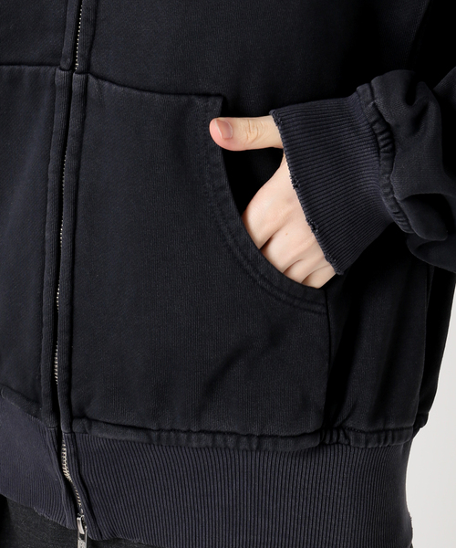 CITYSHOP（シティーショップ）の「《追加》V/O ZIP-UP HOODIE：パーカー（スウェット・レディース・ブラック/ベージュ・FREE）」の13枚目の写真