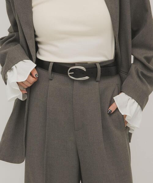 KBF（ケイビーエフ）の「バックルデザインレザーベルト（ベルト・レディース・ブラック/ダークブラウン・ONE）」の9枚目の写真