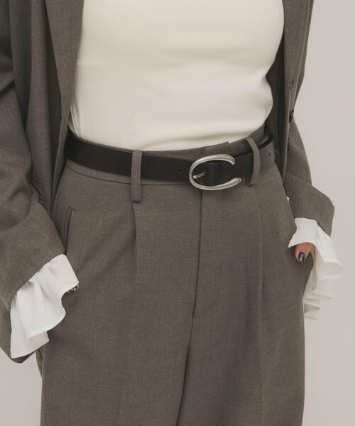 KBF（ケイビーエフ）の「バックルデザインレザーベルト（ベルト・レディース・ブラック/ダークブラウン・ONE）」の10枚目の写真