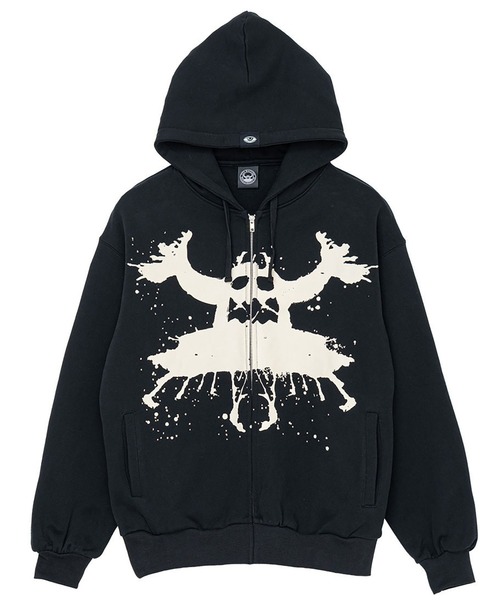 TOY　MACHINE（トイ　マシーン）の「TM RORSCHACH SWEAT ZIP PARKA（パーカー・メンズ・グレー/ブラック・XL/L/M）」の2枚目の写真