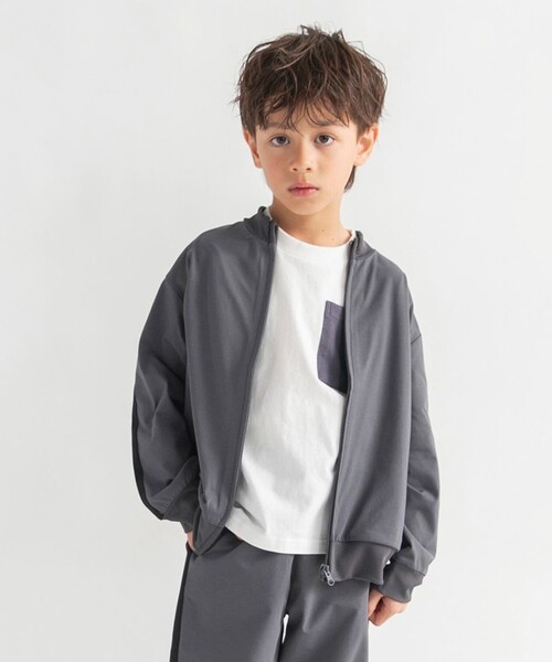BRANSHES（ブランシェス）の「【WEB限定/DRC】【アクティブテックス】吸水速乾ジップアップジャケット（その他アウター・キッズ・チャコールグレー/ブラック/ベージュ/カーキ・120/150/130/140）」の3枚目の写真