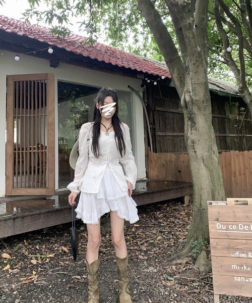 Ritzy(リッツィー)の「レースレイヤードアシンメトリースカート(スカート・レディース・ホワイト/ブラック・M/L)」の20枚目の写真