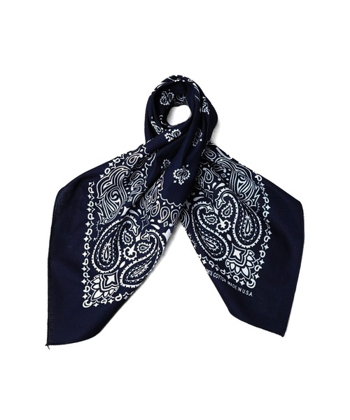 HAV-A-HANK(ハバハンク )の「★HAV-A-HANK★PAISLEY BANDANNA(バンダナ/スカーフ・メンズ・ネイビー系/シルバー/カーキ/ブラック/ブラック×レッド/ネイビー/パープル/グリーン/バーガンディー/レッド/ホワイト/チャコールグレー・FREE)」の8枚目の写真