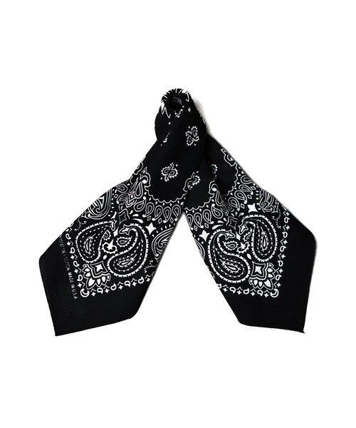HAV-A-HANK(ハバハンク )の「★HAV-A-HANK★PAISLEY BANDANNA(バンダナ/スカーフ・メンズ・ネイビー系/シルバー/カーキ/ブラック/ブラック×レッド/ネイビー/パープル/グリーン/バーガンディー/レッド/ホワイト/チャコールグレー・FREE)」の4枚目の写真