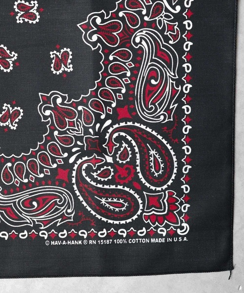 HAV-A-HANK(ハバハンク )の「★HAV-A-HANK★PAISLEY BANDANNA(バンダナ/スカーフ・メンズ・ネイビー系/シルバー/カーキ/ブラック/ブラック×レッド/ネイビー/パープル/グリーン/バーガンディー/レッド/ホワイト/チャコールグレー・FREE)」の17枚目の写真