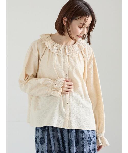 Samansa Mos2（サマンサ モスモス）の「オーバーレースブラウス（シャツ/ブラウス・レディース・ブラック/オフホワイト/キナリ・F）」の14枚目の写真