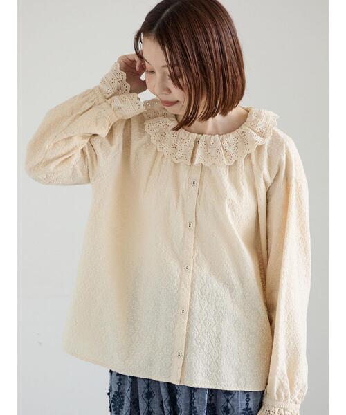 Samansa Mos2（サマンサ モスモス）の「オーバーレースブラウス（シャツ/ブラウス・レディース・ブラック/オフホワイト/キナリ・F）」の15枚目の写真