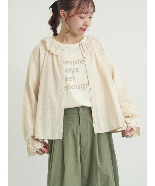 Samansa Mos2（サマンサ モスモス）の「オーバーレースブラウス（シャツ/ブラウス・レディース・ブラック/オフホワイト/キナリ・F）」の18枚目の写真