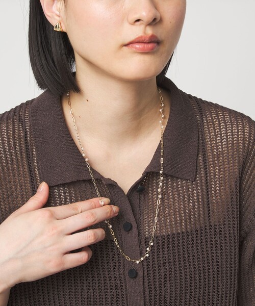 green label relaxing（グリーンレーベルリラクシング）の「2WAY チェーン フェイクパール コンビネックレス（ネックレス・レディース・シルバー/ゴールド・FREE）」の2枚目の写真