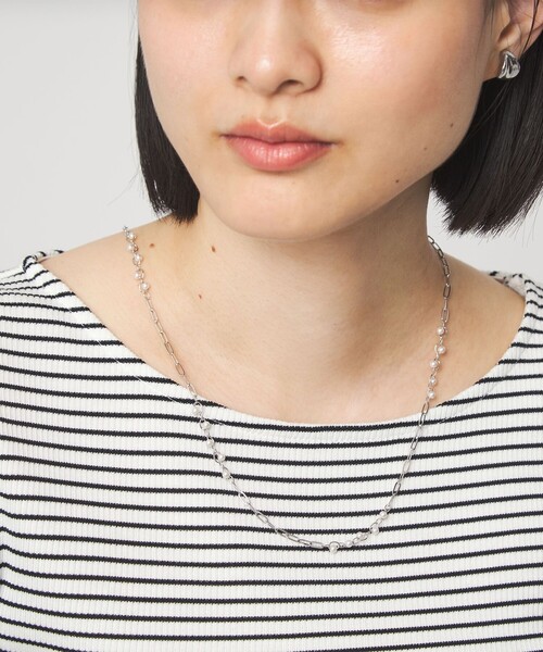 green label relaxing（グリーンレーベルリラクシング）の「2WAY チェーン フェイクパール コンビネックレス（ネックレス・レディース・シルバー/ゴールド・FREE）」の13枚目の写真