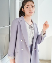 MISCH MASCH | 2026春夏新作 袖裏ストライプダブルテーラードジャケット(テーラードジャケット)