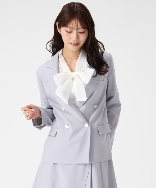 MISCH MASCH（ミッシュマッシュ）の「2026春夏新作 袖裏ストライプダブルテーラードジャケット（テーラードジャケット・レディース・グレー/ブルー/ベージュ・M/S）」の8枚目の写真