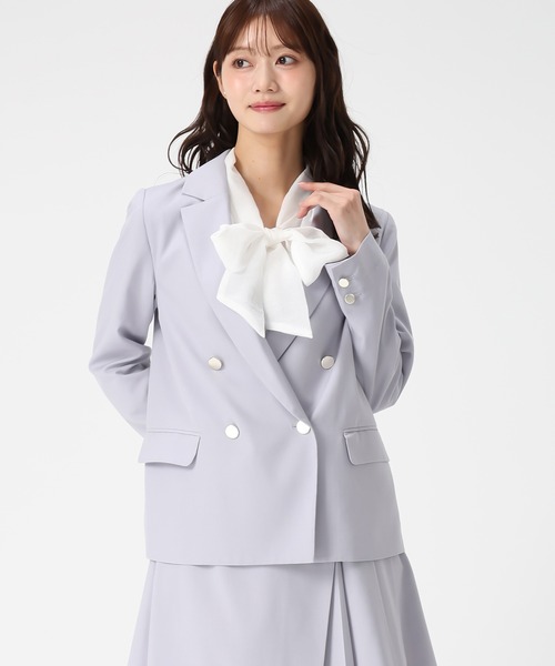 MISCH MASCH（ミッシュマッシュ）の「2026春夏新作 袖裏ストライプダブルテーラードジャケット（テーラードジャケット・レディース・グレー/ブルー/ベージュ・M/S）」の20枚目の写真