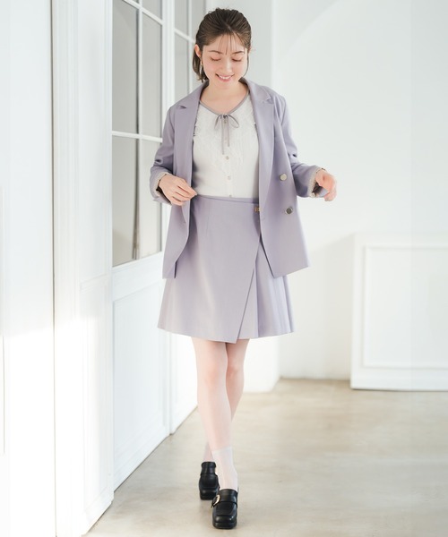 MISCH MASCH（ミッシュマッシュ）の「2026春夏新作 袖裏ストライプダブルテーラードジャケット（テーラードジャケット・レディース・グレー/ブルー/ベージュ・M/S）」の22枚目の写真