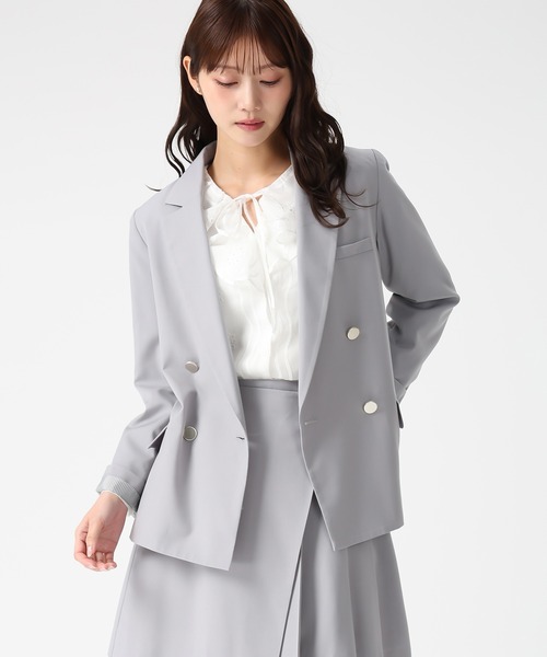 MISCH MASCH（ミッシュマッシュ）の「2026春夏新作 袖裏ストライプダブルテーラードジャケット（テーラードジャケット・レディース・グレー/ブルー/ベージュ・M/S）」の21枚目の写真
