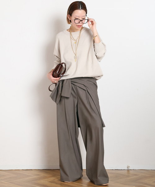 AP STUDIO(エーピーストゥディオ)の「SPWOOLシャツジャケット(テーラードジャケット・レディース・ネイビー/モカ・FREE)」の8枚目の写真