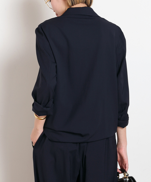 AP STUDIO(エーピーストゥディオ)の「SPWOOLシャツジャケット(テーラードジャケット・レディース・ネイビー/モカ・FREE)」の14枚目の写真